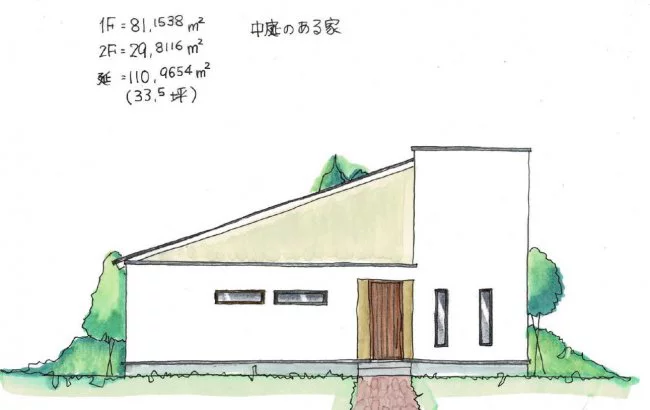 33.5坪坪プラン 中庭のある家