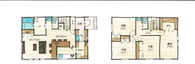 38.25坪プラン　小料理屋のようなおうち